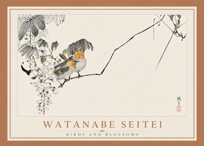 Watanabe Seitei Birds and Blossoms No6 - Juliste