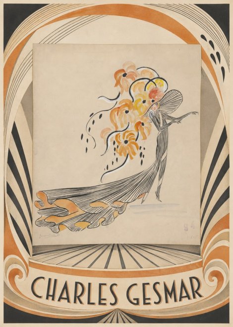 Charles Gesmar Lady with Floral Headdress No4 - Juliste