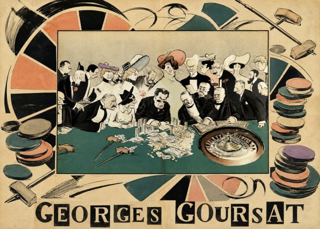 Georges Goursat At the Roulette Table No6 - Juliste
