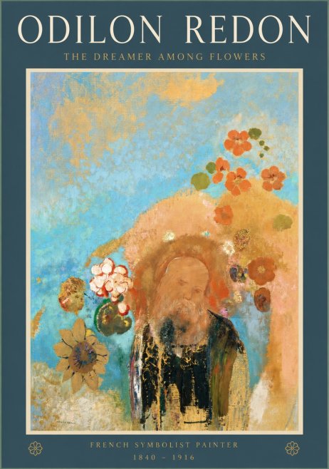 Odilon Redon The Dreamer Among Flowers No2 - Juliste