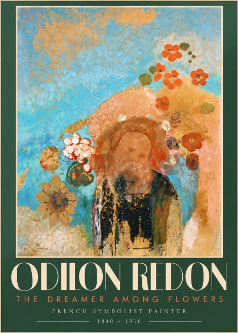Odilon Redon The Dreamer Among Flowers No5 - Juliste