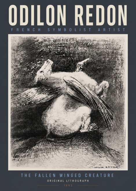 Odilon Redon The Fallen Winged Creature No2 - Juliste