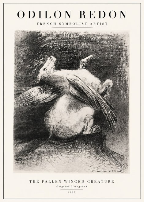 Odilon Redon The Fallen Winged Creature No3 - Juliste