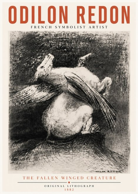 Odilon Redon The Fallen Winged Creature No5 - Juliste