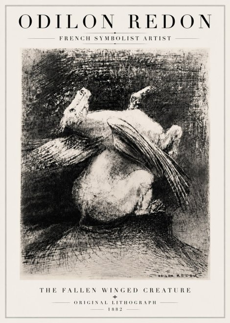 Odilon Redon The Fallen Winged Creature No6 - Juliste