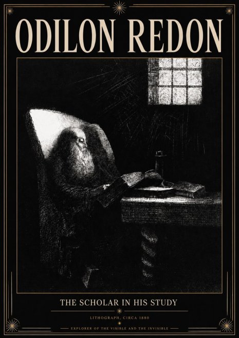 Odilon Redon The Scholar in His Study No3 - Juliste