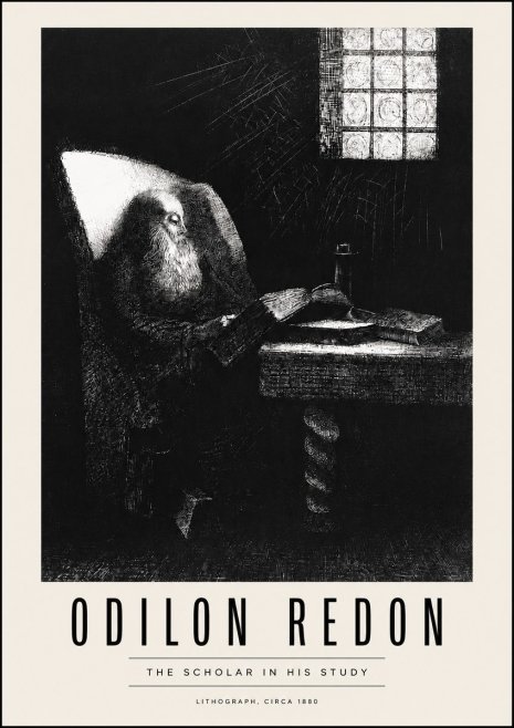 Odilon Redon The Scholar in His Study No4 - Juliste