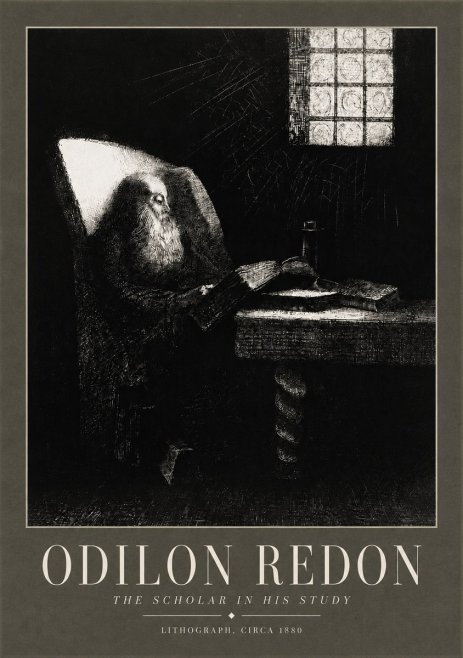 Odilon Redon The Scholar in His Study No5 - Juliste