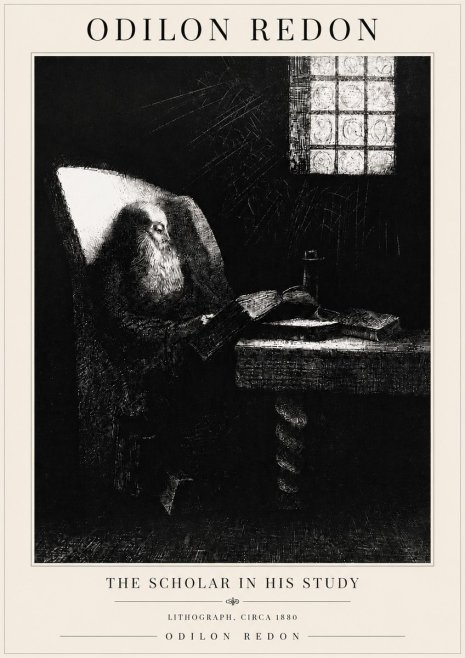 Odilon Redon The Scholar in His Study No6 - Juliste
