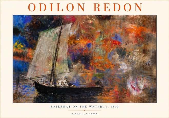 Odilon Redon Sailboat on the Water No5 - Juliste