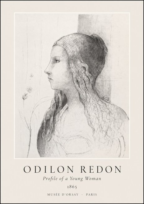 Odilon Redon Profile of a Young Woman No1 - Juliste