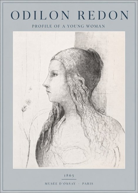 Odilon Redon Profile of a Young Woman No2 - Juliste
