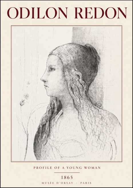 Odilon Redon Profile of a Young Woman No3 - Juliste