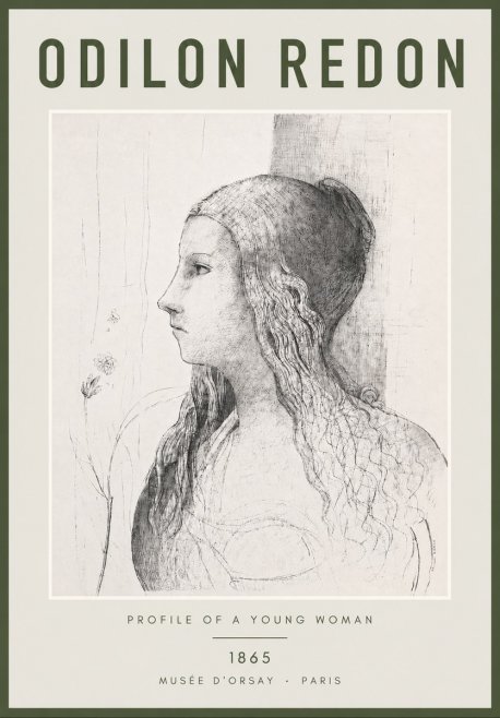 Odilon Redon Profile of a Young Woman No4 - Juliste