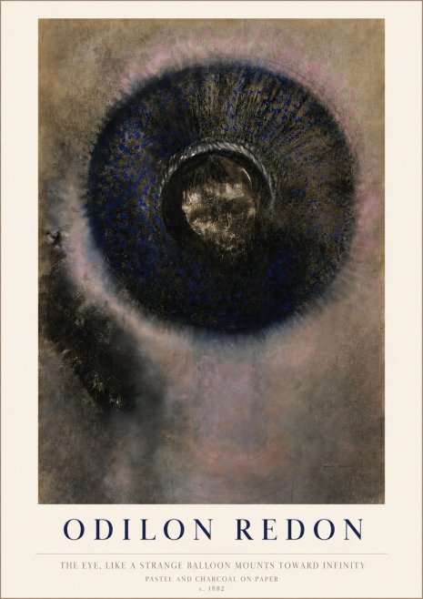 Odilon Redon The Eye, Like a Strange Balloon Mounts Toward Infinity No3 - Juliste