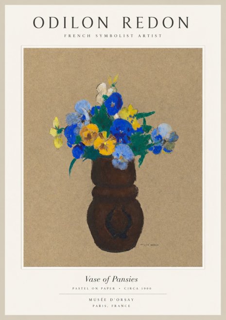 Odilon Redon Vase of Pansies No1 - Juliste
