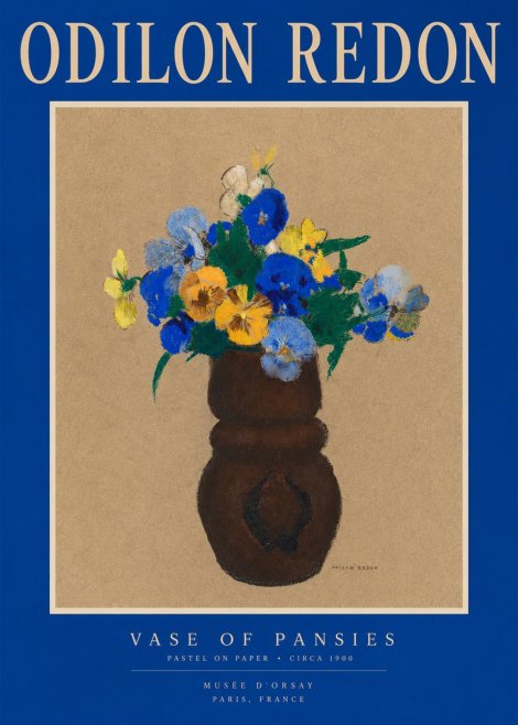Odilon Redon Vase of Pansies No2 - Juliste