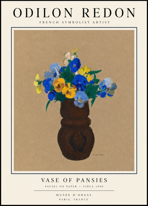 Odilon Redon Vase of Pansies No3 - Juliste