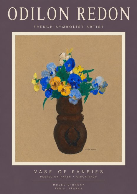 Odilon Redon Vase of Pansies No6 - Juliste