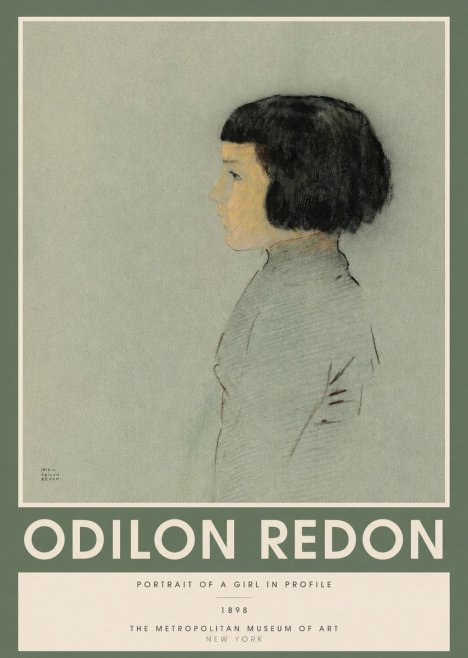 Odilon Redon Portrait of a Girl in Profile No2 - Juliste