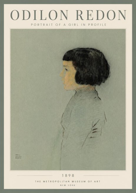 Odilon Redon Portrait of a Girl in Profile No4 - Juliste