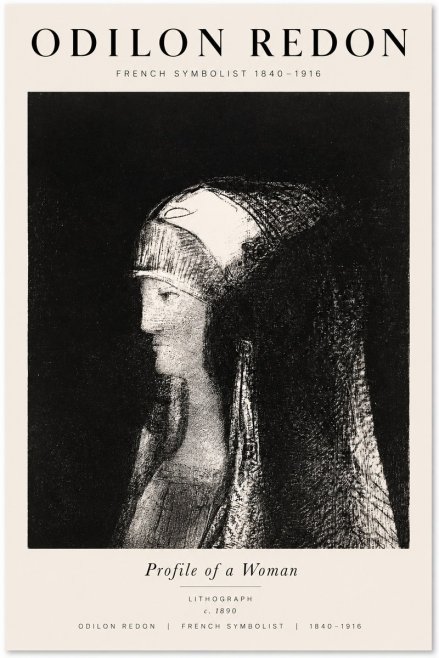 Odilon Redon Profile of a Woman No1 - Juliste