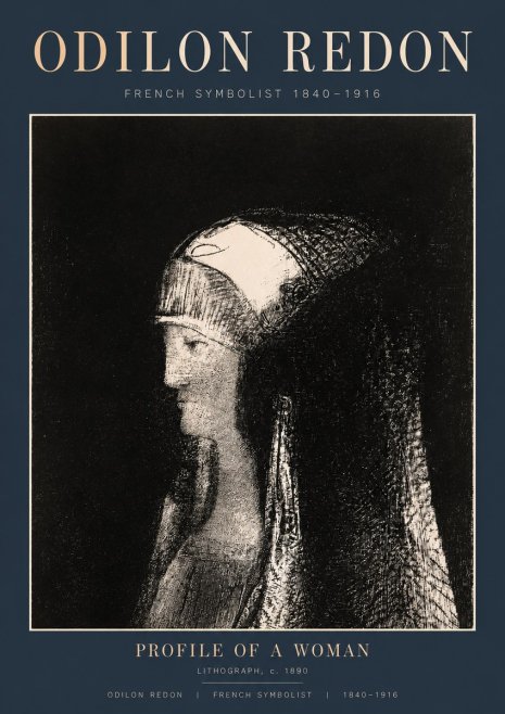 Odilon Redon Profile of a Woman No2 - Juliste