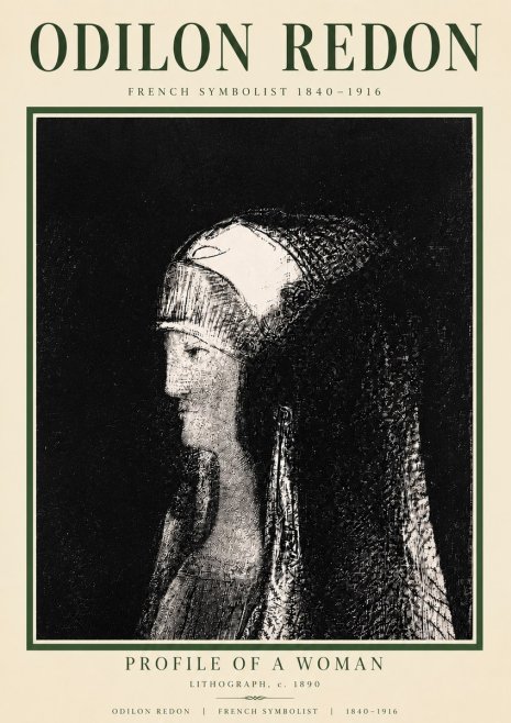 Odilon Redon Profile of a Woman No5 - Juliste