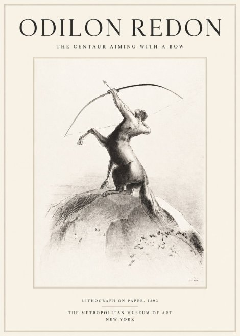 Odilon Redon The Centaur Aiming with a Bow No1 - Juliste