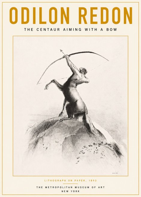 Odilon Redon The Centaur Aiming with a Bow No3 - Juliste