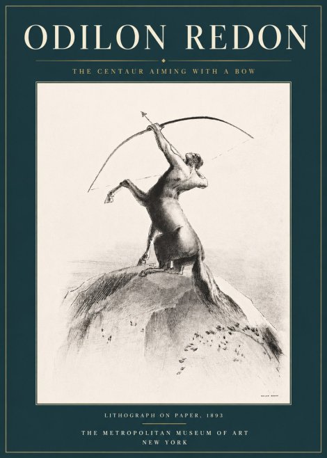 Odilon Redon The Centaur Aiming with a Bow No4 - Juliste