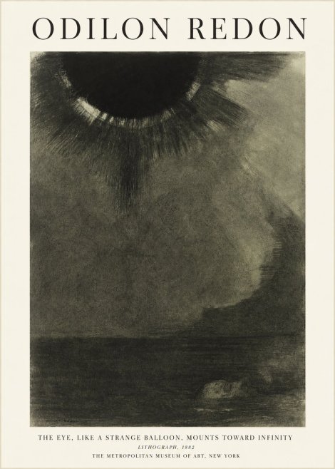 Odilon Redon The Eye, Like a Strange Balloon, Mounts Toward Infinity No1 - Juliste