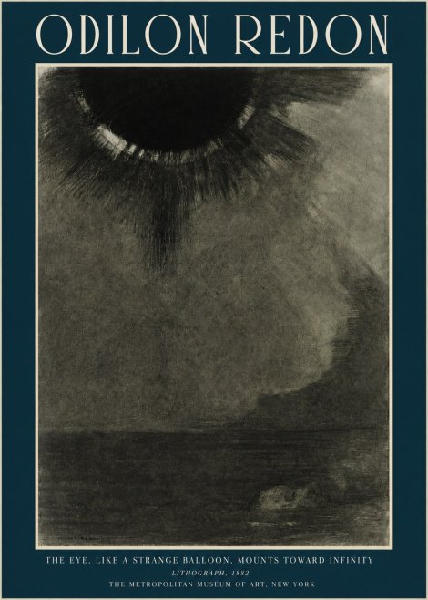 Odilon Redon The Eye, Like a Strange Balloon, Mounts Toward Infinity No2 - Juliste