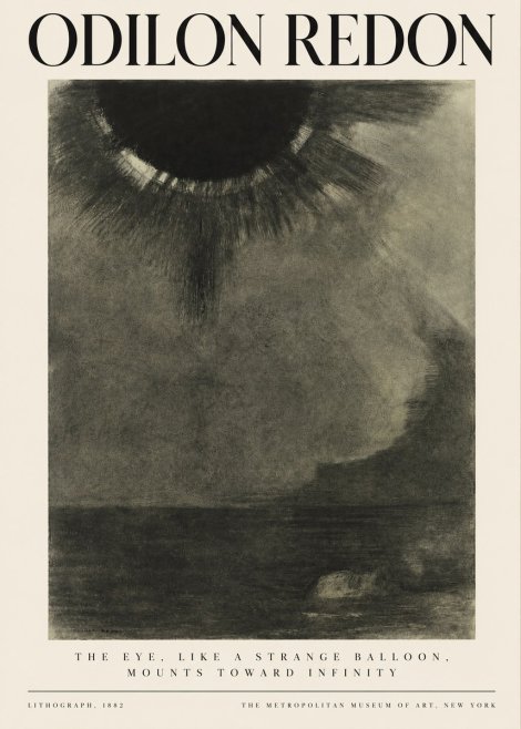 Odilon Redon The Eye, Like a Strange Balloon, Mounts Toward Infinity No3 - Juliste