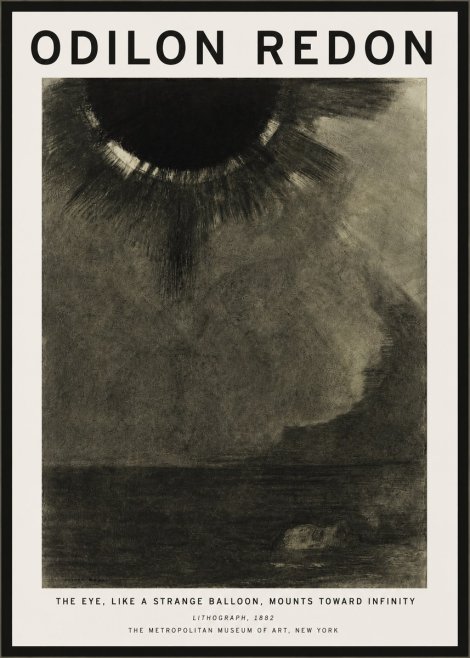 Odilon Redon The Eye, Like a Strange Balloon, Mounts Toward Infinity No5 - Juliste