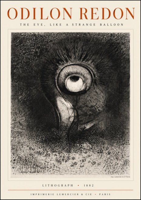 Odilon Redon The Eye, Like a Strange Balloon No4 - Juliste