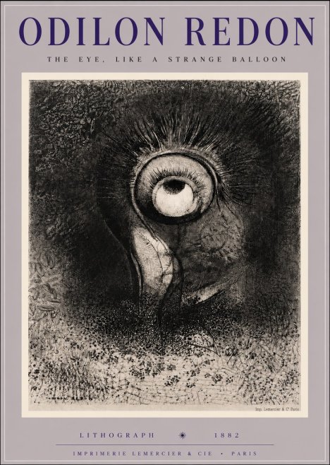 Odilon Redon The Eye, Like a Strange Balloon No6 - Juliste