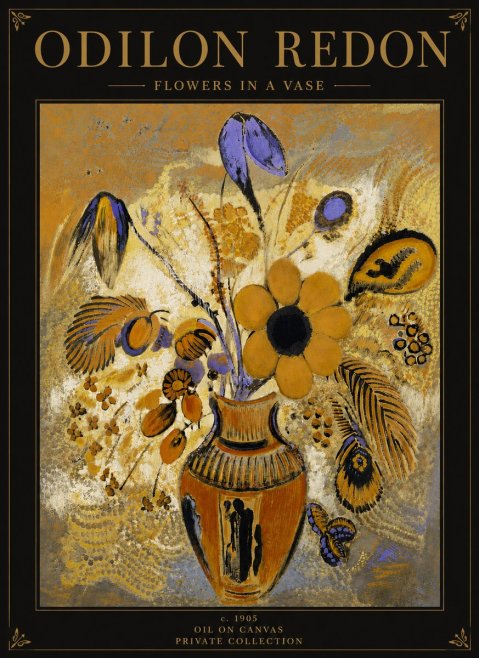 Odilon Redon Flowers in a Vase II No4 - Juliste