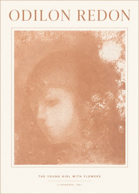Odilon Redon The Young Girl with Flowers No1 - Juliste