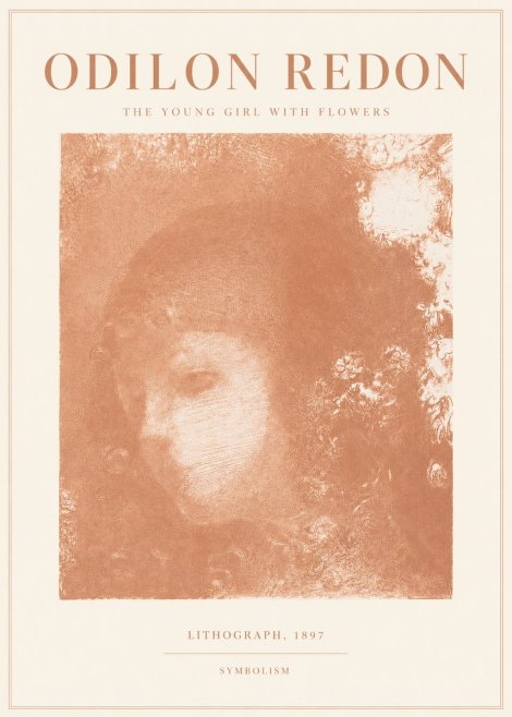 Odilon Redon The Young Girl with Flowers No3 - Juliste