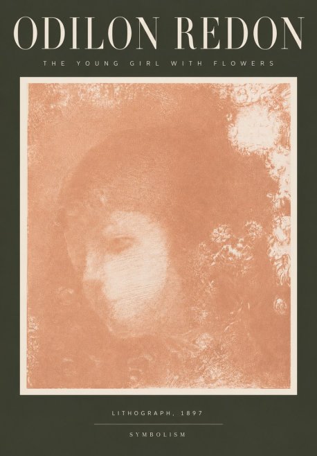 Odilon Redon The Young Girl with Flowers No4 - Juliste
