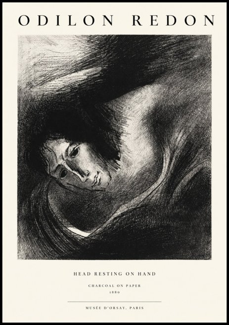 Odilon Redon Head Resting on Hand No1 - Juliste