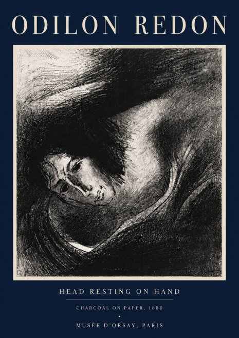 Odilon Redon Head Resting on Hand No4 - Juliste