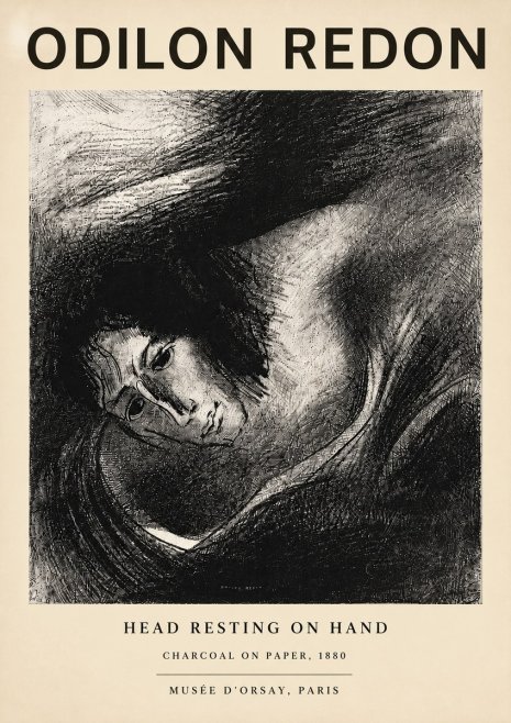 Odilon Redon Head Resting on Hand No5 - Juliste