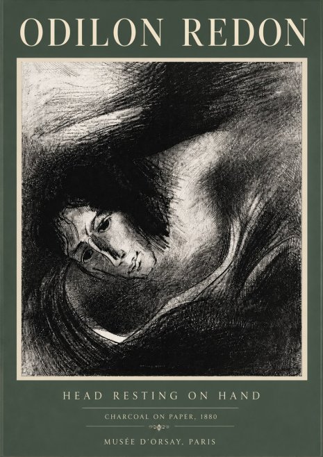 Odilon Redon Head Resting on Hand No6 - Juliste