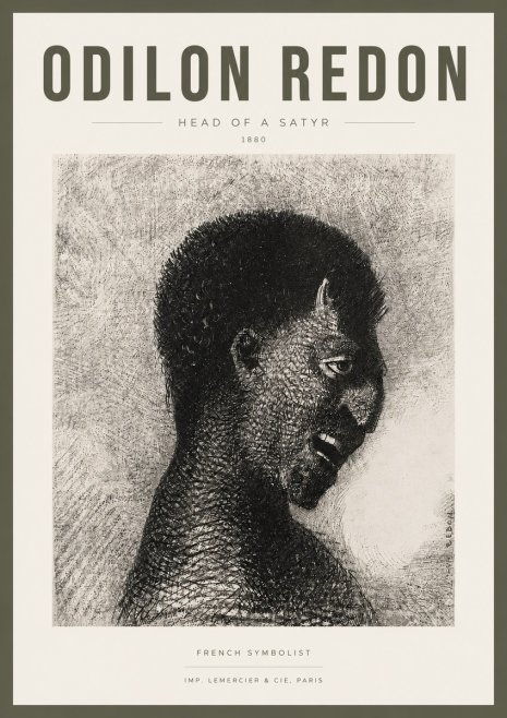 Odilon Redon Head of a Satyr No3 - Juliste