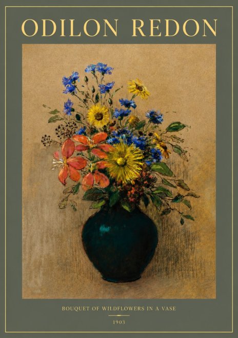 Odilon Redon Bouquet of Wildflowers in a Vase No2 - Juliste