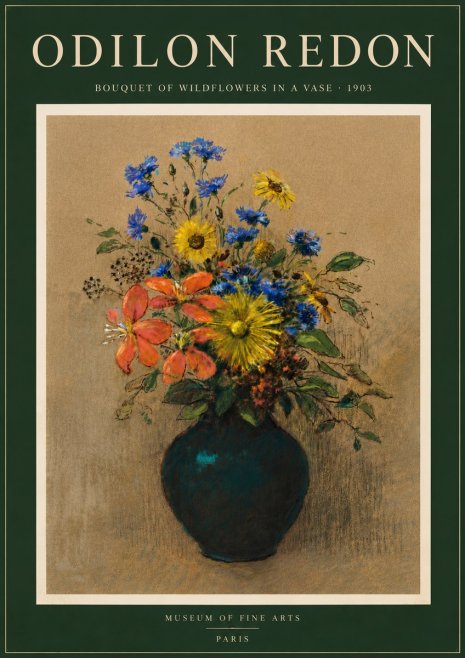 Odilon Redon Bouquet of Wildflowers in a Vase No6 - Juliste