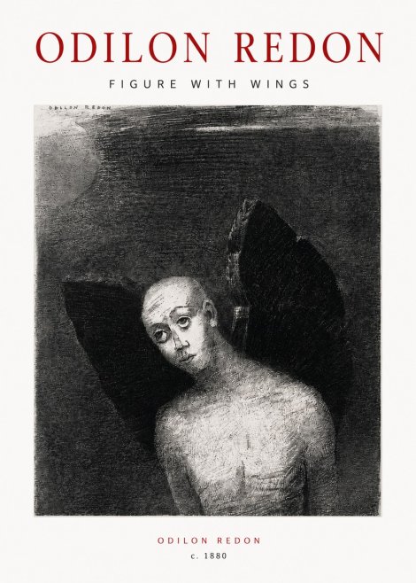 Odilon Redon Figure with Wings No4 - Juliste