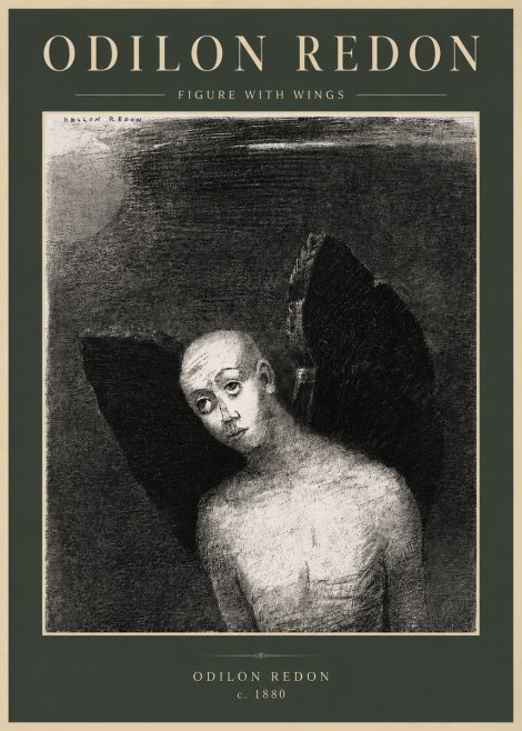 Odilon Redon Figure with Wings No5 - Juliste